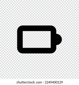 Empty battery outline icon in transparent background, basic app and web UI bold line icon, EPS10