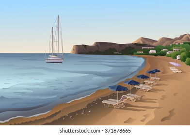 Empty beach at the morning