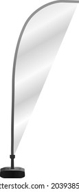 bandera de playa vacía, banner publicitario, aislado en blanco, espacio libre de copia, arte ficticio, vector