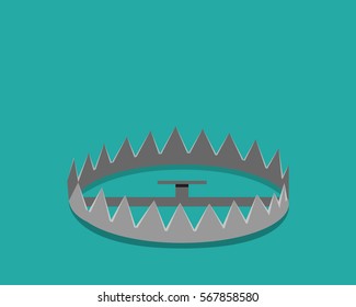 Empty Bear Trap , Vector Design