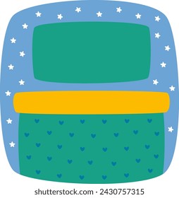 Empty Bed Up View Vector Illustration