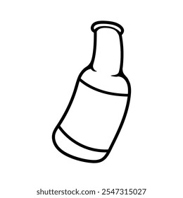 empty beer bottle isolated drawing coloring line art style sketch classic vintage design illustration