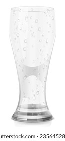 Leeres Bierglas mit kalten Wassertropfen