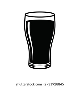 Leeres Bierglas mit schaumigem Schaum, Vektorgrafik, flaches Design, minimalistisches Symbol