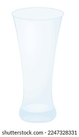 Empty beer glass on white background, vector