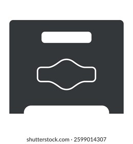 Empty beer pack without bottles icon. Flat vector illustration isolated on white background.