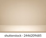Empty Beige studio room background. Abstract studio room platform design. Use for product display presentation, cosmetic display mockup, showcase, media banner, etc. Vector illustration.