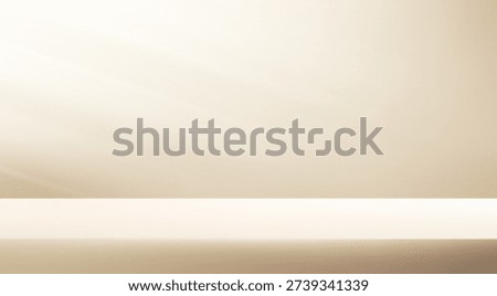Empty Beige studio room background Space for selling products, backdrop, wallpaper, background, text. Empty Room Studio with table. Vector illustration.