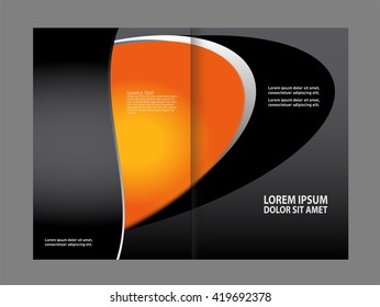 Empty bi-fold brochure template design with color, booklet
