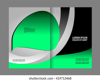 Empty bi-fold brochure template design 
