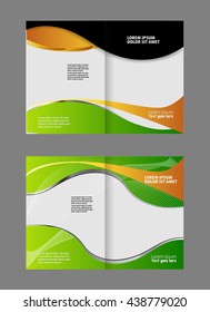 Empty bi-fold brochure template design 

