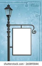 empty billboard on the street lamppost