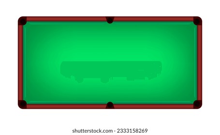Empty billiard table on a white background. Pool table for design of a billiard club or billiard tournament. Vector illustration