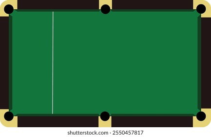 Empty billiard table View from above the pool table Vector illustration