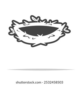 Empty bird nest icon transparent vector isolated