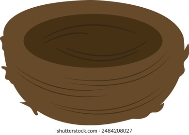 Empty bird nest isolated on white background