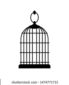 Empty birdcage isolated. cage for brid. vector illustration