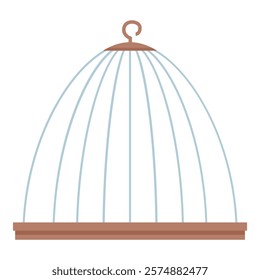 Empty birdcage standing with open door, symbolizing freedom, hope, and new beginnings