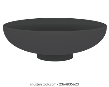 Empty black bowl. vector illustration