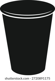 Taza disponible negra vacía aislada en el fondo blanco, Vector