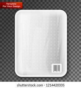 Empty black food tray