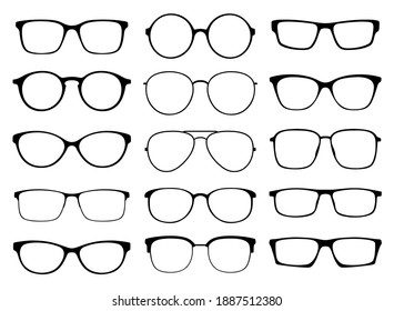 empty black frames for various models of glasses