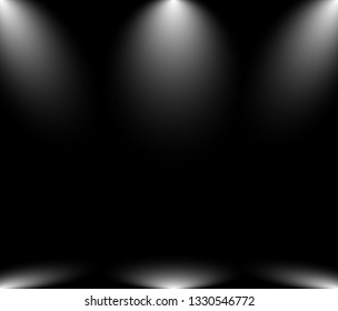 Empty black gradient studio room background. backdrop light interior with copyspace for your creative project, Vector illustration EPS 10