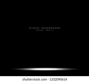 Empty black gradient studio room background. backdrop light interior with copyspace for your creative project, Vector illustration EPS 10