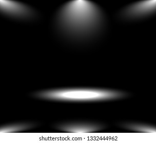 Empty black gradient studio room background. backdrop light interior with copyspace for your creative project, Vector illustration EPS 10
