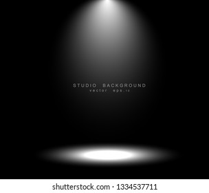 Empty black gradient studio room background. backdrop light interior with copyspace for your creative project, Vector illustration EPS 10