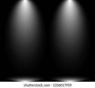 Empty black gradient studio room background. backdrop light interior with copyspace for your creative project, Vector illustration EPS 10