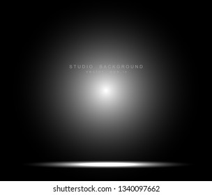 Empty black gradient studio room background. backdrop light interior with copyspace for your creative project, Vector illustration EPS 10