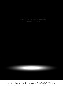 Empty black gradient studio room background. backdrop light interior with copyspace for your creative project, Vector illustration EPS 10