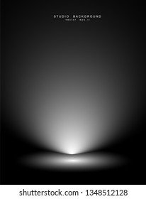 Empty black gradient studio room background. backdrop light interior with copyspace for your creative project, Vector illustration EPS 10
