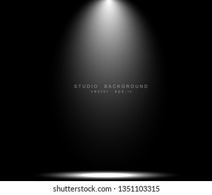 Empty black gradient studio room background. backdrop light interior with copyspace for your creative project, Vector illustration EPS 10