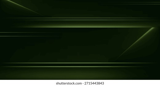 Espacio vacío de fondo de la habitación del estudio negro y verde para vender productos, telón de fondo, Fondo de pantalla, fondo, texto. Habitación vacía Estudio con mesa.