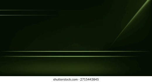 Espacio vacío de fondo de la habitación del estudio negro y verde para vender productos, telón de fondo, Fondo de pantalla, fondo, texto. Habitación vacía Estudio con mesa.