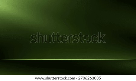 Empty Black and Green studio room background Space for selling products, backdrop, wallpaper, background, text. Empty Room Studio with table. Vector illustration.