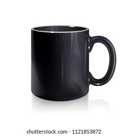 empty black  mug on white background