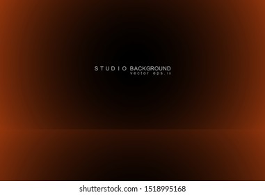 Empty black and orange Studio room Backdrop. Design for Halloween card background. Vector illustration EPS 10