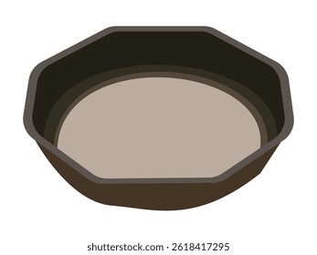 A empty black pan with a white rim vector illustration