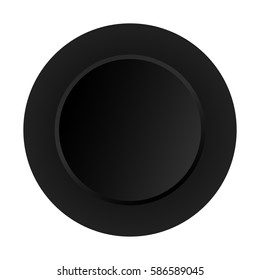 Empty black plate. Illustration on white background