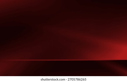 Empty Black and Red studio room background Space for selling products, backdrop, wallpaper, background, text. Empty Room Studio with table. Vector illustration.