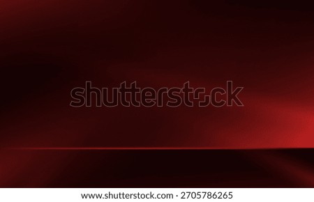 Empty Black and Red studio room background Space for selling products, backdrop, wallpaper, background, text. Empty Room Studio with table. Vector illustration.