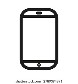 Empty black smartphone with reflective surface isolated on plain dark backdrop in soft light.