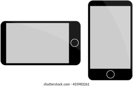 empty black smartphone template ready for your portrait or landscape designs. this phone can easily be used for your software prototyping phase