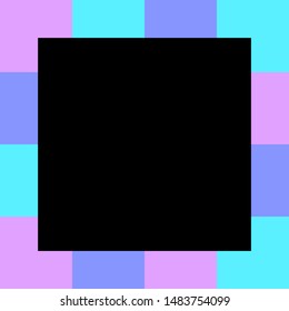 empty black square on pastel color squares checkered block, template banner checker multi color rainbow, ad colorful block soft pastel bright, cubes square polygon mosaic and copy space advertising