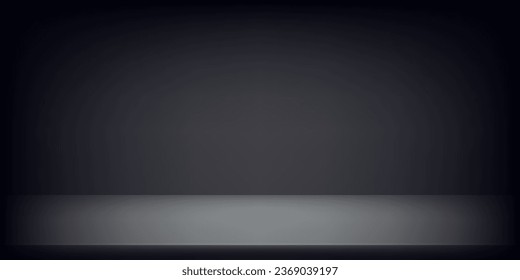 Empty black studio background. Banner for advertise product on website. Vector illustration.