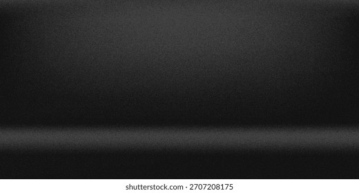 Estúdio preto vazio bg com limbo para show de produtos. renderização 3d do fundo do pódio da sala com piso e parede. Cena simples com superfície cinza escuro para apresentação de mercadorias e sexta-feira preta. Ilustração 3D