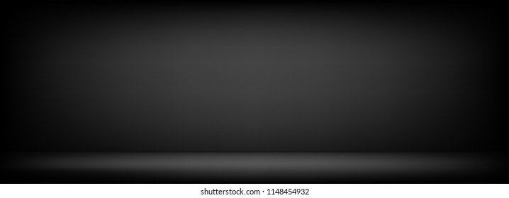 Empty black Studio room Backdrop. Light interior with copyspace for your creative project . Vector illustration EPS 10